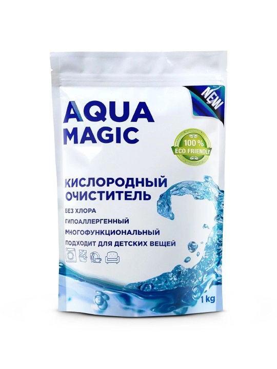 Кислородный очиститель, отбеливатель, пятновыводитель Aqua Magic, 1 кг и 350 гр