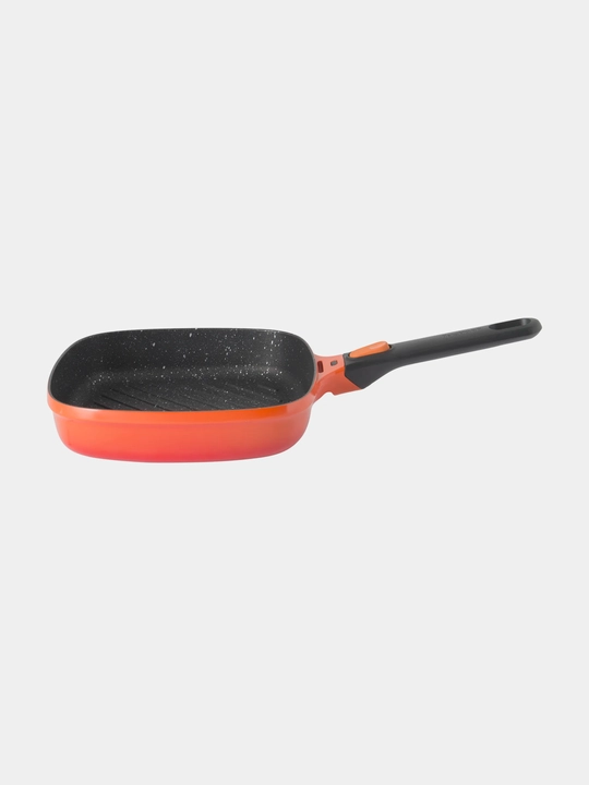 BergHOFF Gem Grill Сковорода 24 см, съёмная ручка, литой алюминий, оранжевый - 