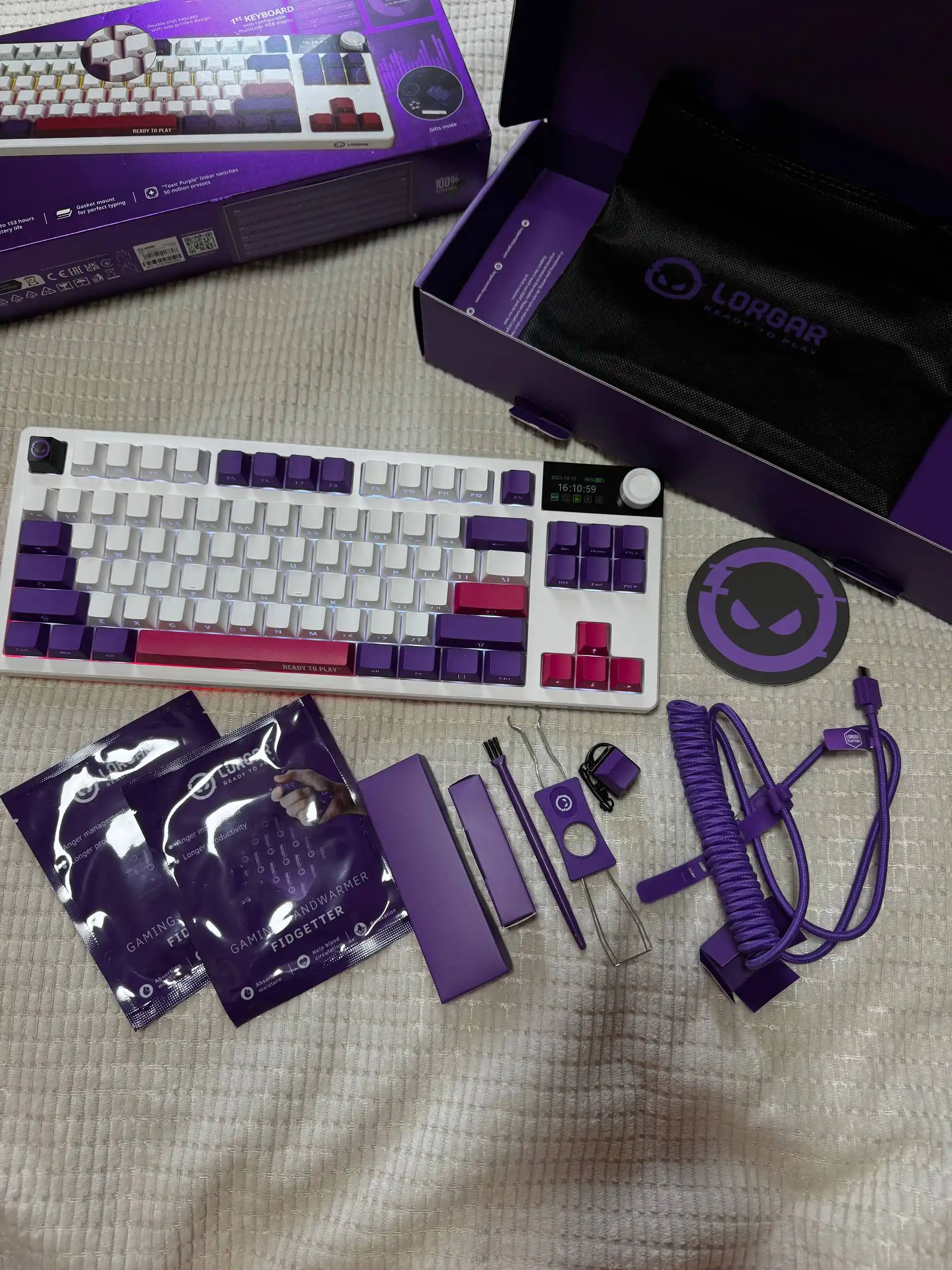 Gaming mexanik klaviatura Lorgar KBP70TKLW, ENG, RGB yoritgichli bilan