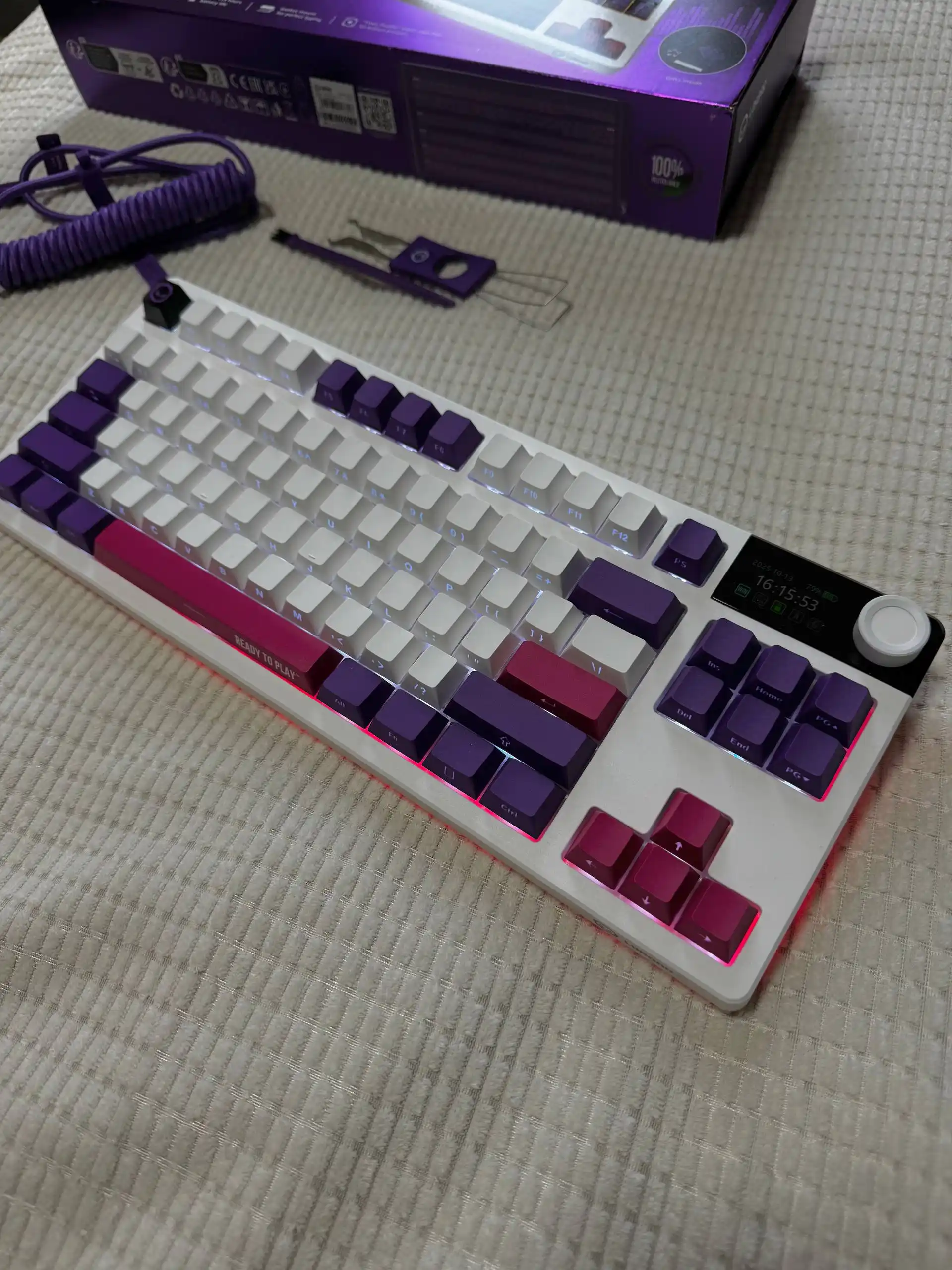 Gaming mexanik klaviatura Lorgar KBP70TKLW, ENG, RGB yoritgichli bilan
