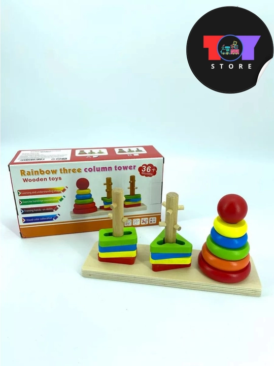 Деревянные развивающие игрушки - игровой набор, развивающий формы и мышление