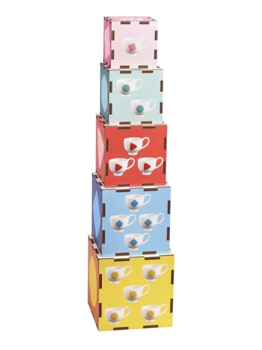 Smart Cubes Tsvetnyashniki 3-in-1: kublar, saralovchi va piramida. Mapacha