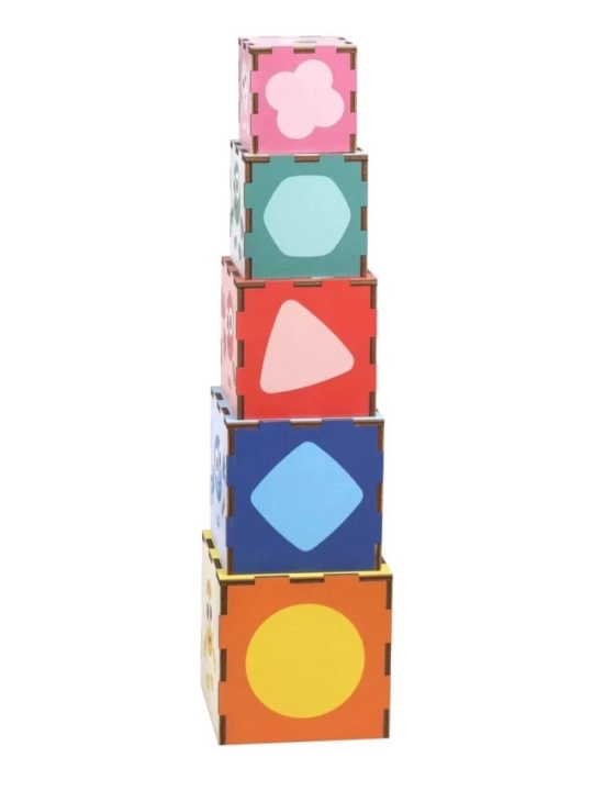 Smart Cubes Tsvetnyashniki 3-in-1: kublar, saralovchi va piramida. Mapacha