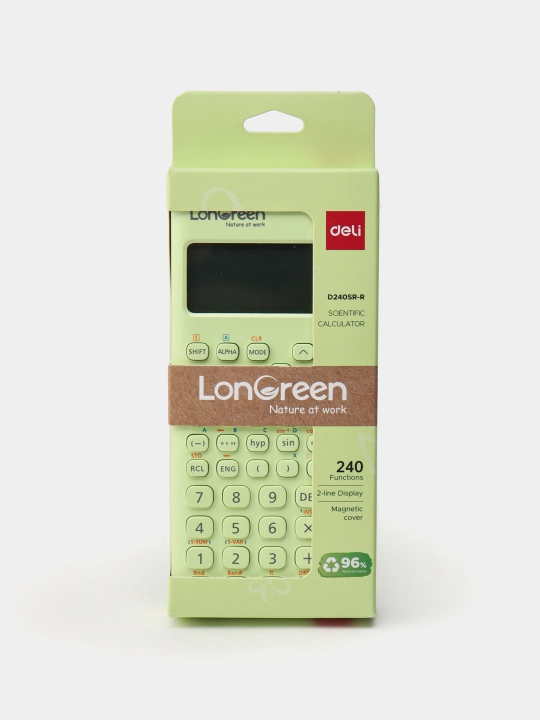 Калькулятор научный LonGreen (160*74*16.4mm) 240F-10+2 digits Deli ED240SR-R-GREEN - 