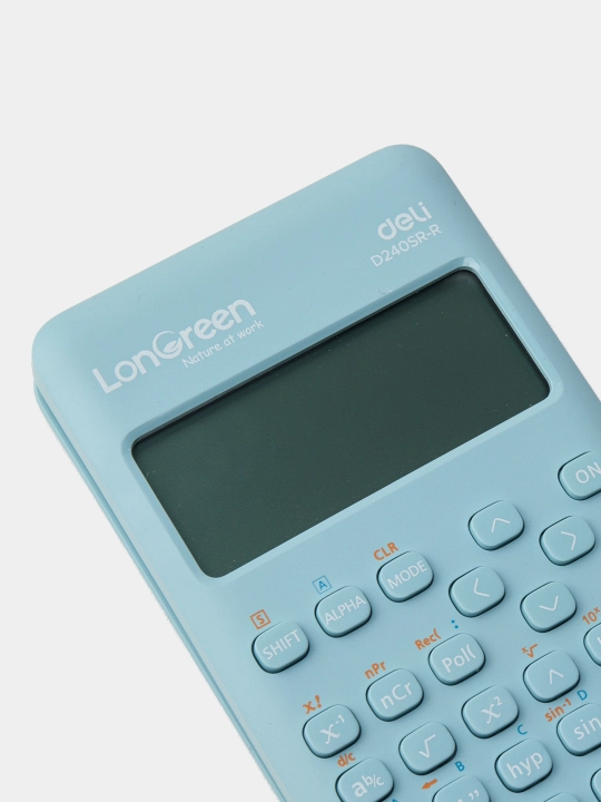 LonGreen Deli ED240SR-R-BLUE ilmiy kalkulyatori, 240 funksiya, 10+2 raqam, 160×74×16.4 mm