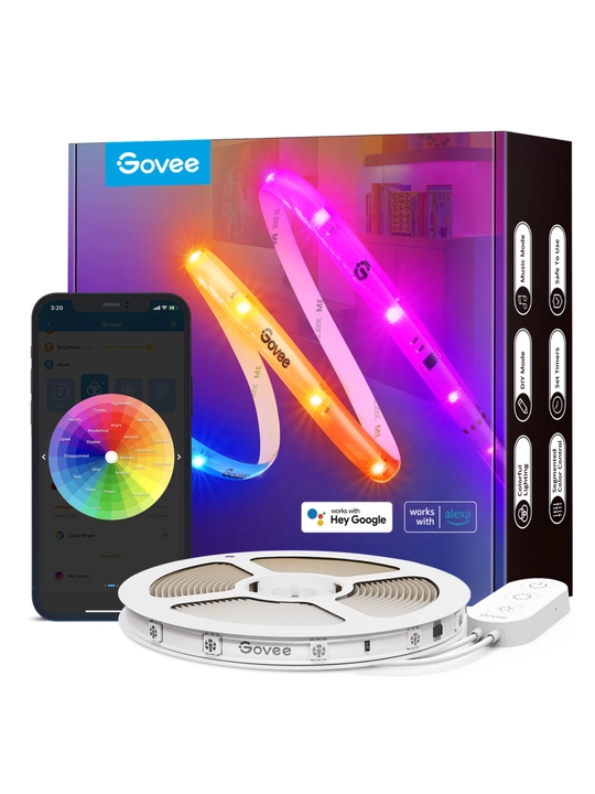 LED lenta, aqlli, Govee H619A3D1 RGBIC Basic Wi-Fi + Bluetooth, uzunligi 5, 10 metr