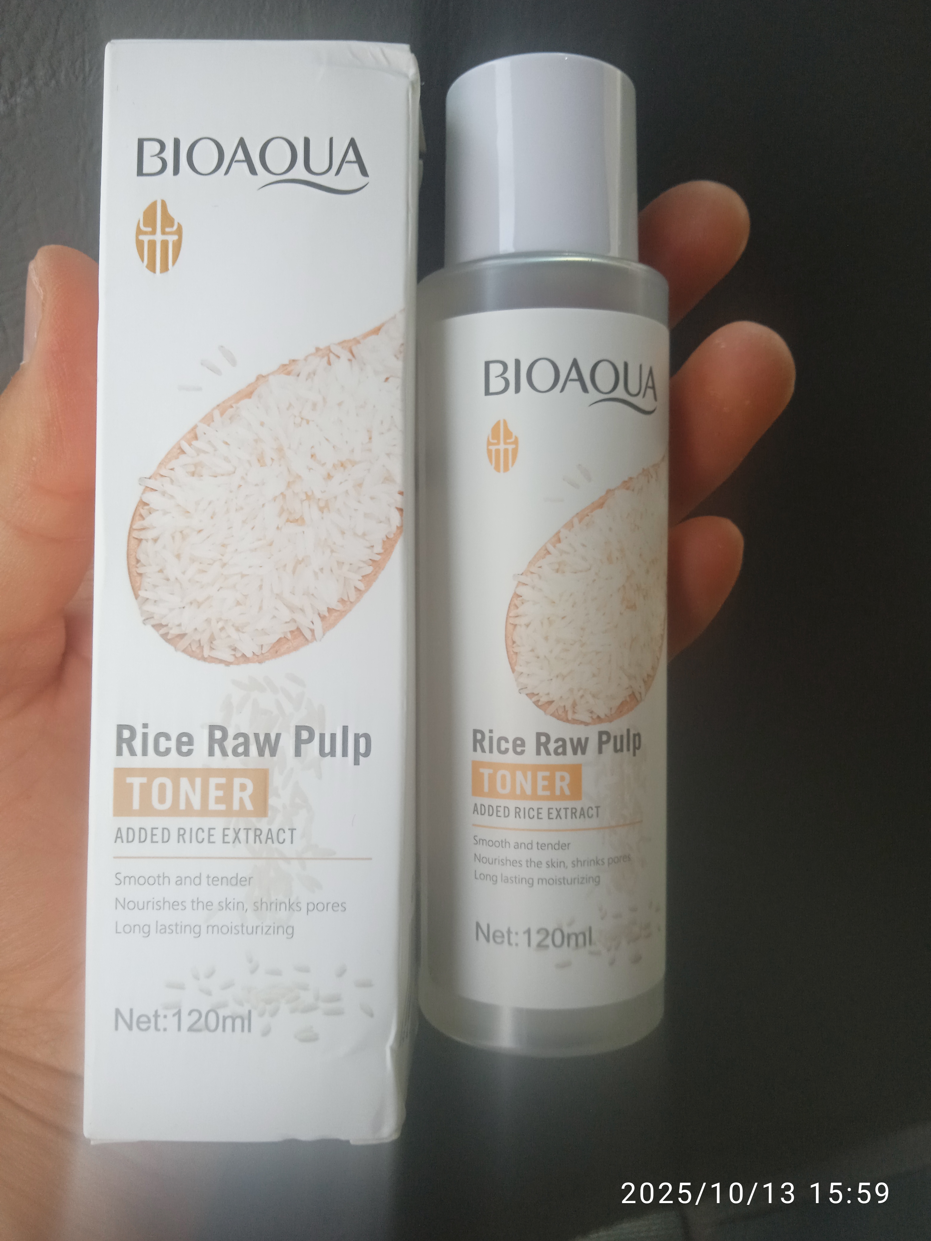 Увлажняющий тонер для лица Bioaqua Rice RAW Pulp, с экстрактом белого риса, 120 мл