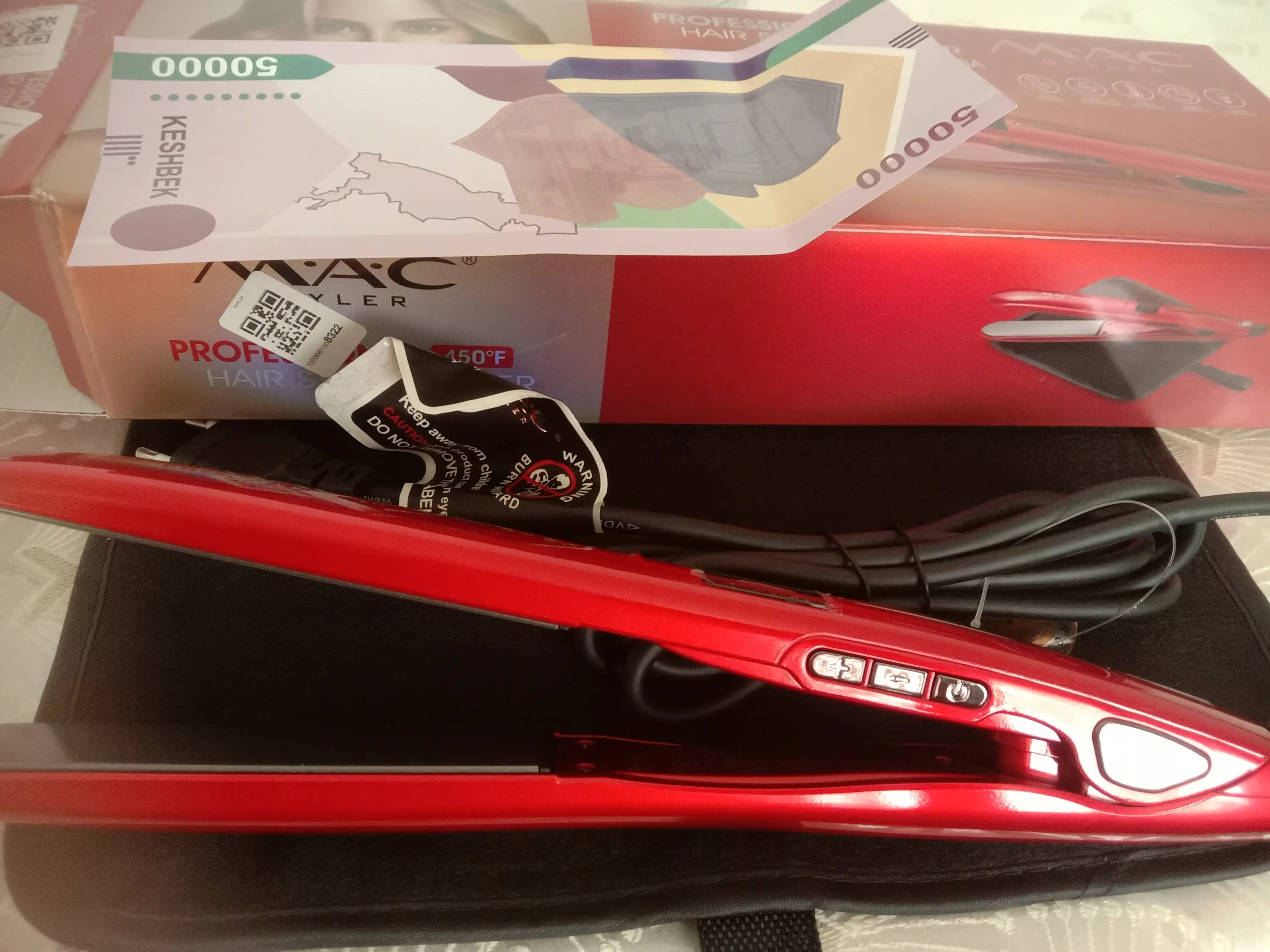 LED displeyli professional dazmol, MAC Styler MC-2018 soch to‘g‘rilagichi