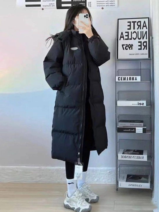 Kurtka ayollar uchun, issiq uzun kurtka - EllyFashion kapyushonli, qishki oversize puxovik