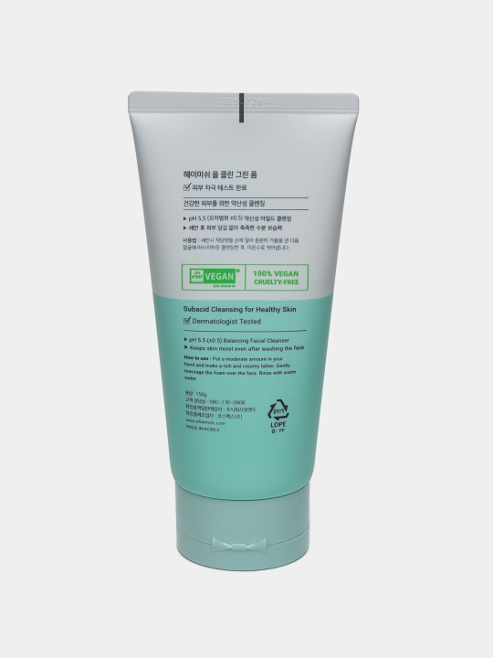 Чувствительной кожи, Heimish, All Clean, pH 5.5, Clean Green, White clay Foam, 150 мл