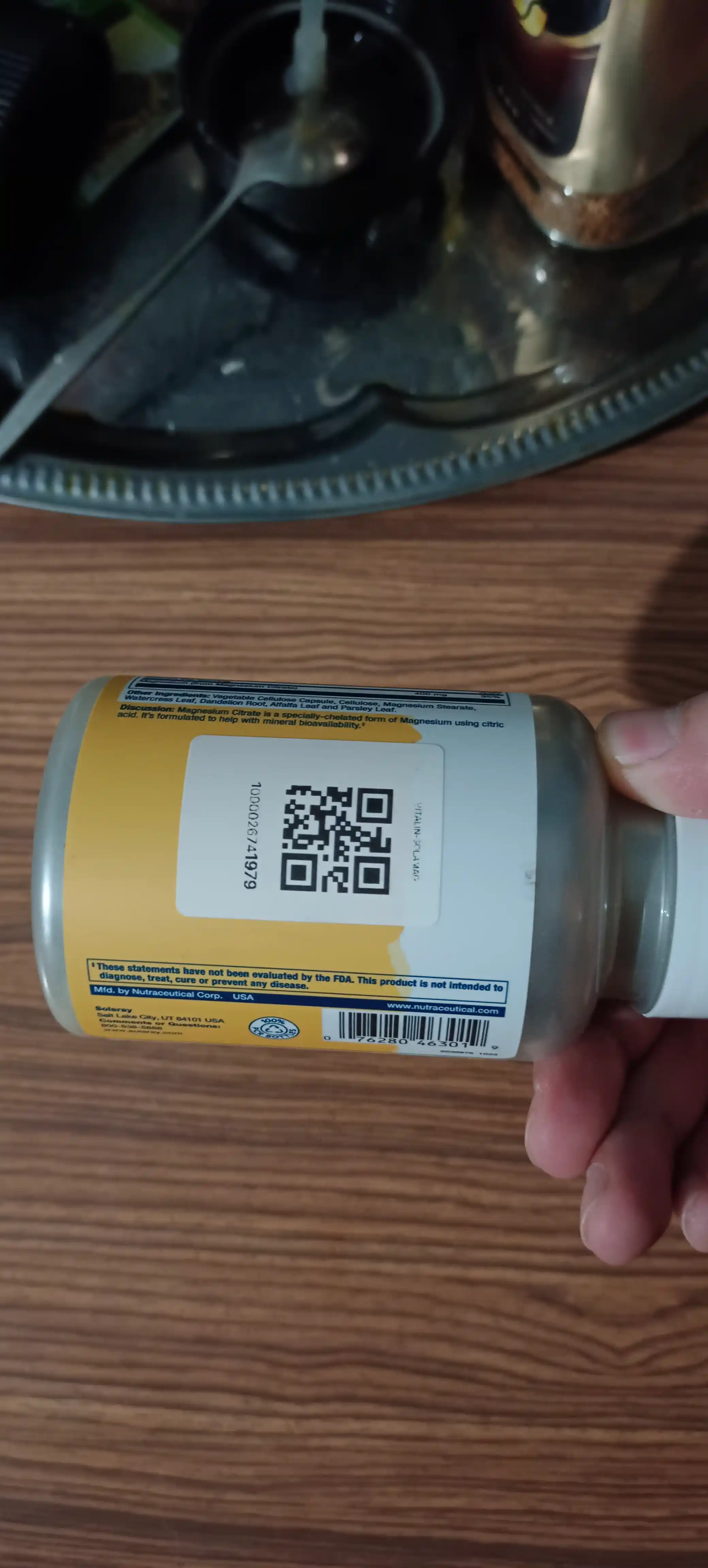 Магний цитрат Solaray Magnesium Citrate, 400 mg, 90 капсул