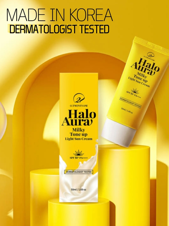 Крем солнцезащитный с эффектом осветления  Halo Aura Milky Tone Up  Cream SPF 50+ PA++++