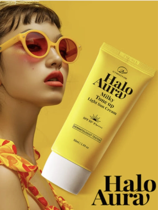Крем солнцезащитный с эффектом осветления  Halo Aura Milky Tone Up  Cream SPF 50+ PA++++