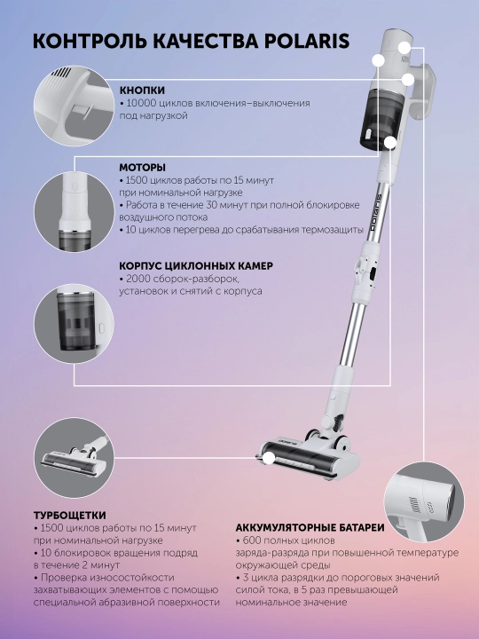 Вертикальный пылесос Polaris PVCS 4010 FusionPRO Pearl