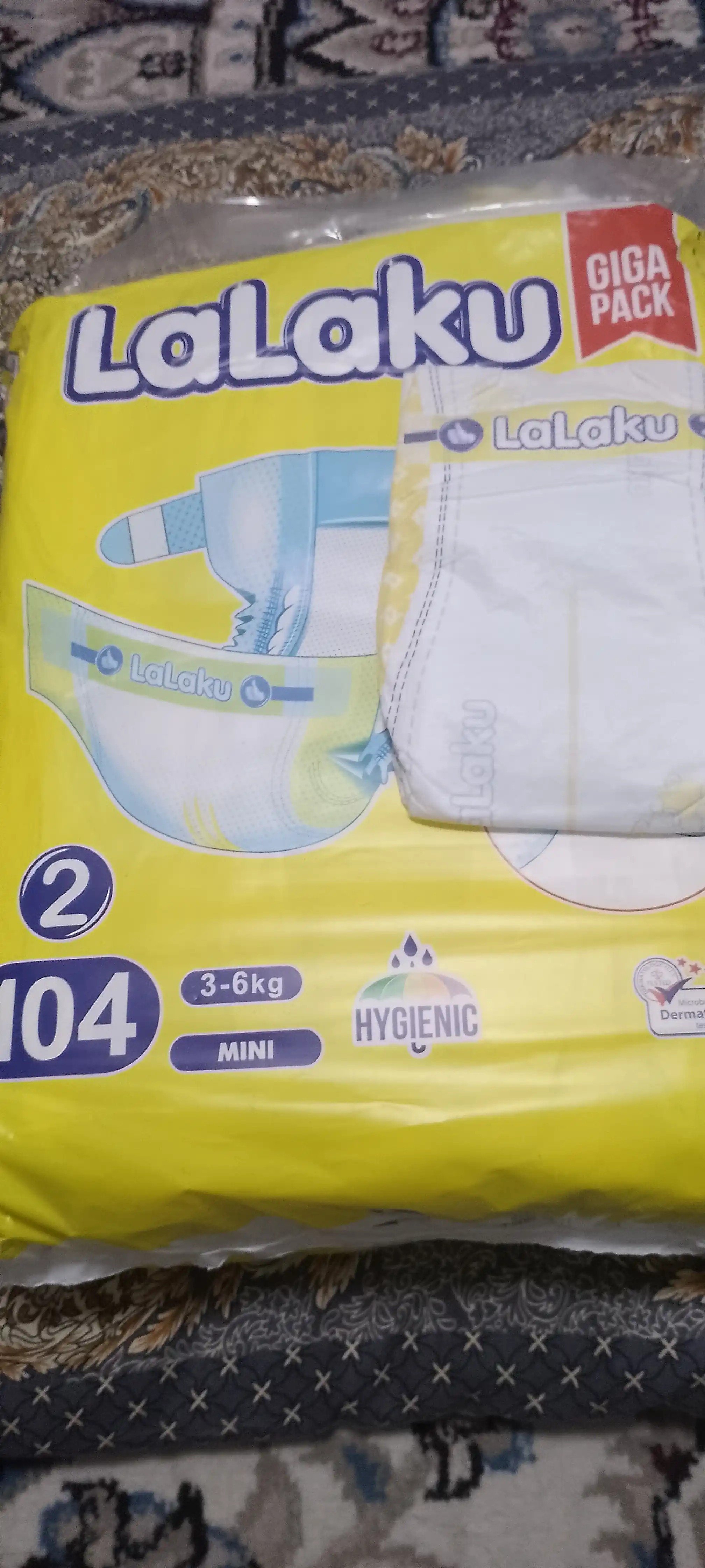 Tagliklar LALAKU GIGA PACK 2, chaqaloqlar uchun, 3-6 kg, 104 dona