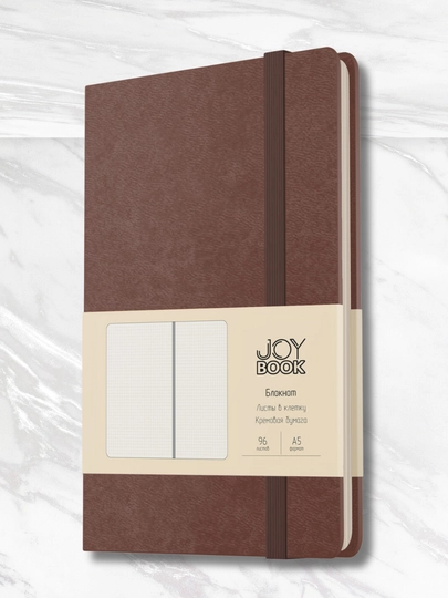 A5 Joy Book daftar, 96 varaq, sun’iy charm, magnitli rezinka, orqa cho‘ntak, lyasse bilan