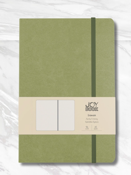 A5 Joy Book daftar, 96 varaq, sun’iy charm, magnitli rezinka, orqa cho‘ntak, lyasse bilan