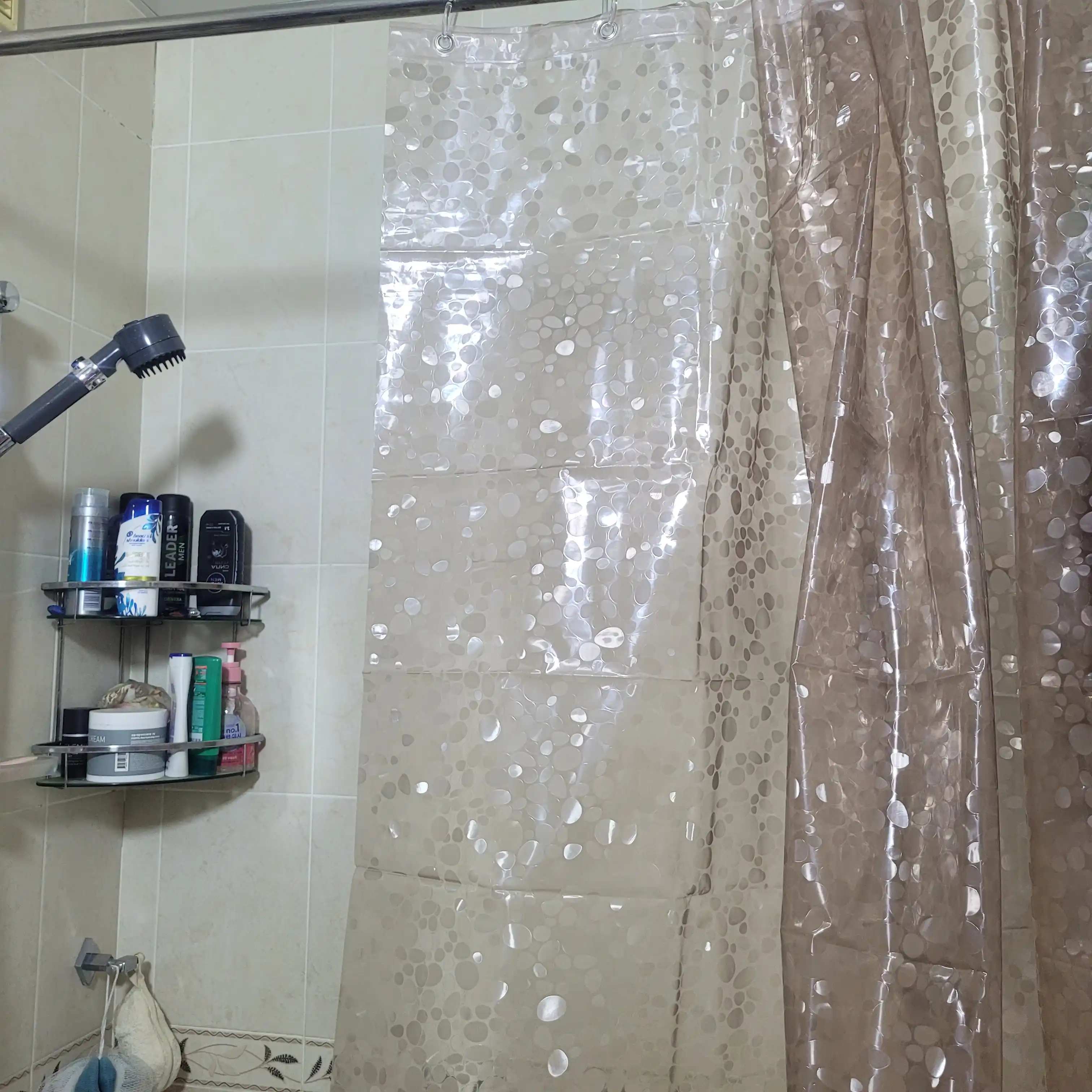 PEVA materialli hashamatli hammom pardasi, 180 × 200 sm, 12 ta halqali