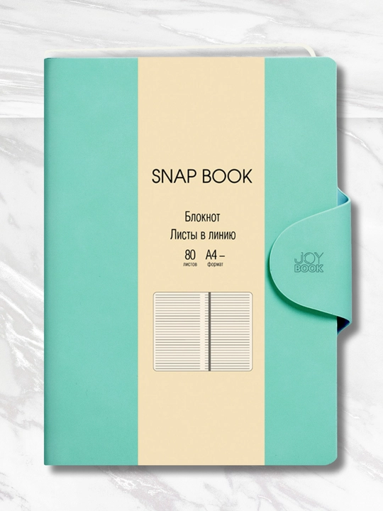 Biznes daftar A4 “Snap book”, 80 varaq, sun’iy charm, magnitli qopqoq, lyasse bilan