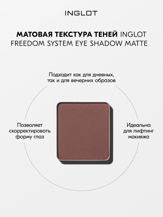 Тени для век матовые INGLOT Eye Shadow Matte рефил, стойкие, пигментированные