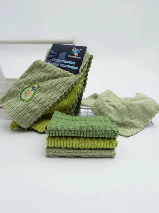 Полотенца кухонные из микрофибры, набор 4 шт, 30х30 см