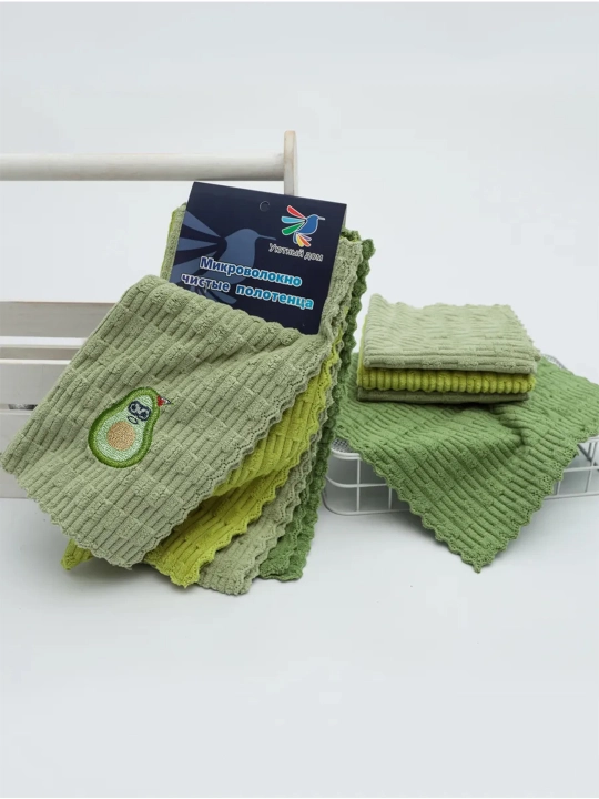 Полотенца кухонные из микрофибры, набор 4 шт, 30х30 см