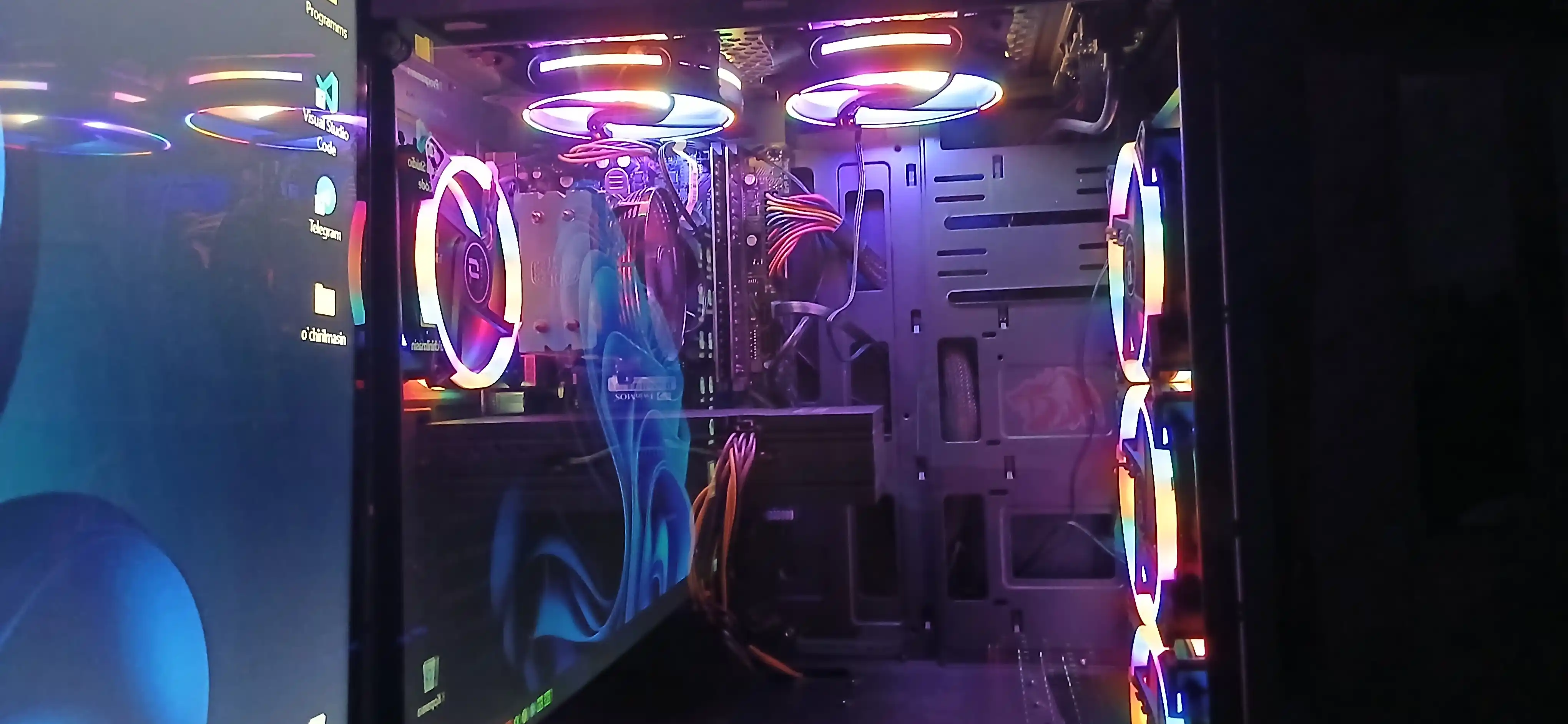 RGB-вентилятор для компьютера, 120 мм , радужный цвет, с высоким воздушным потоком