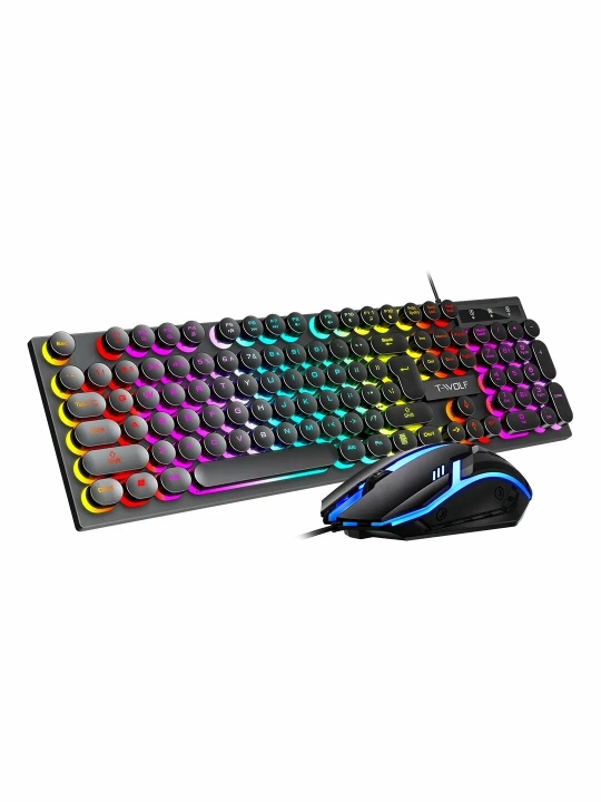 Игровая клавиатура и мышь T-wolf TF200, TF270, с RGB-подсветкой