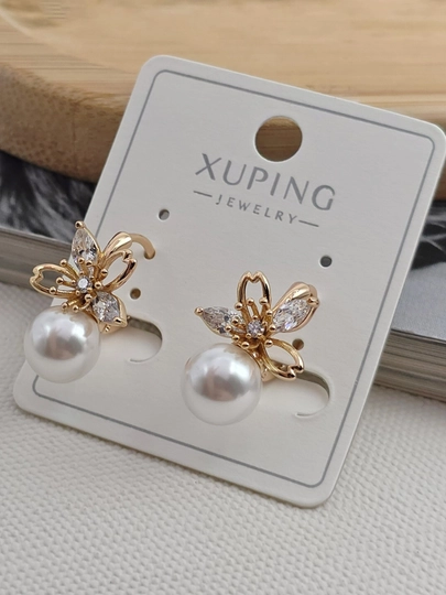 Серьги для девочек и женщин, Xuping — 1001PRT-XUPINGT-КОРАЛЛ