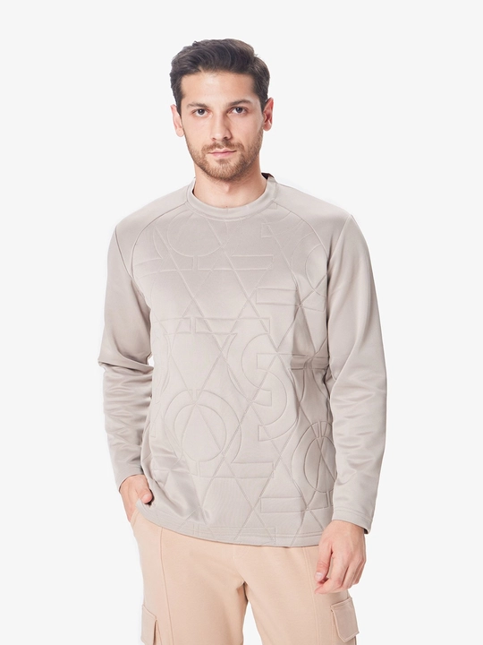 Erkaklar svitshoti 7SABER GEOMETRIC LINE, geometrik naqshli svitshot - 