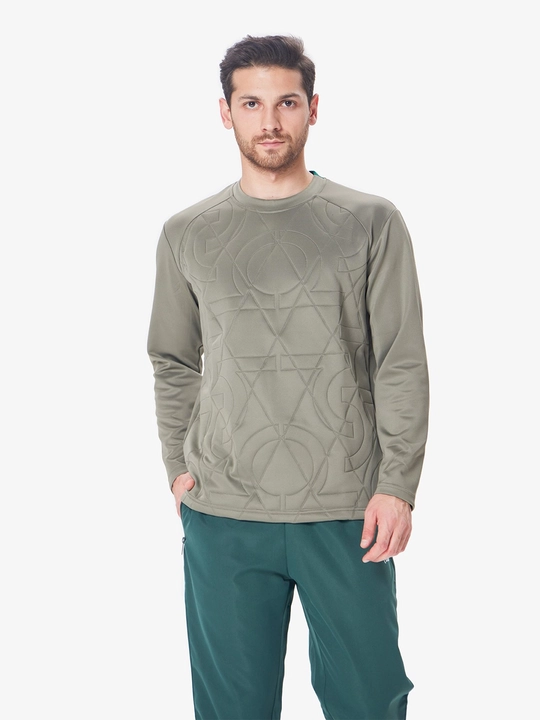 Erkaklar svitshoti 7SABER GEOMETRIC LINE, geometrik naqshli svitshot - 