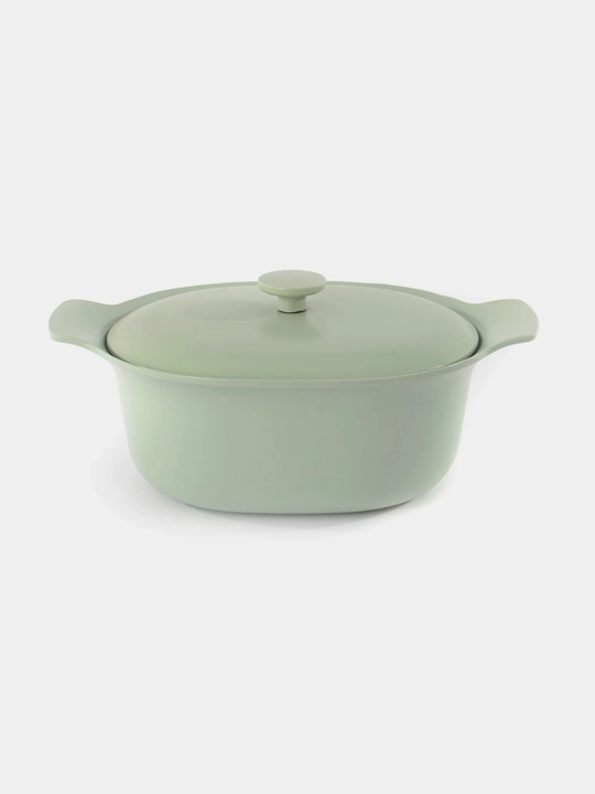 BergHOFF Кастрюля чугунная Ron овальная с крышкой 28/22 см, зеленая 3900044 - 