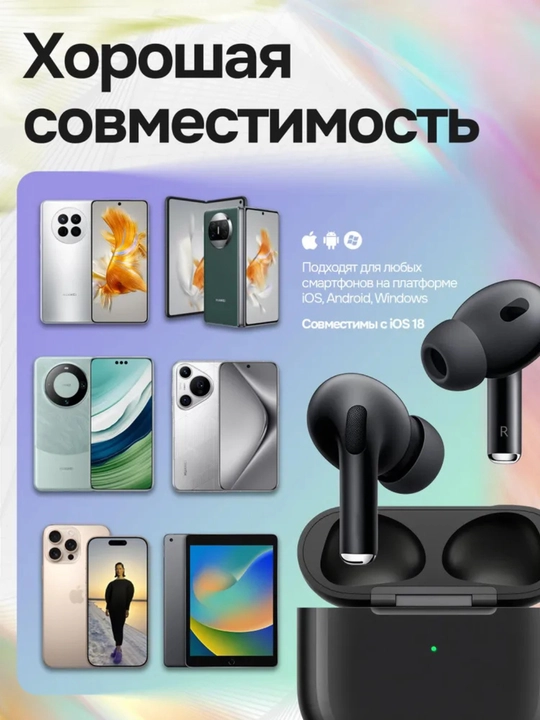 Simsiz quloqchinlar A.Pods Pro 2 shovqinni kamaytiruvchi, qora va oq rangda