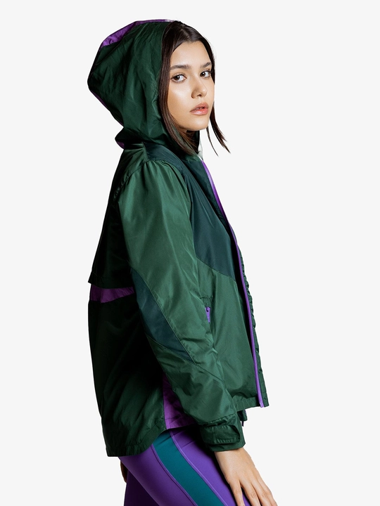 Ayollar shamol-yomg'ir ko'ylagi 7SABER Rain Active kurtka binafsha molniyali