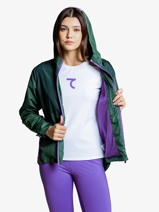 Ayollar shamol-yomg'ir ko'ylagi 7SABER Rain Active kurtka binafsha molniyali
