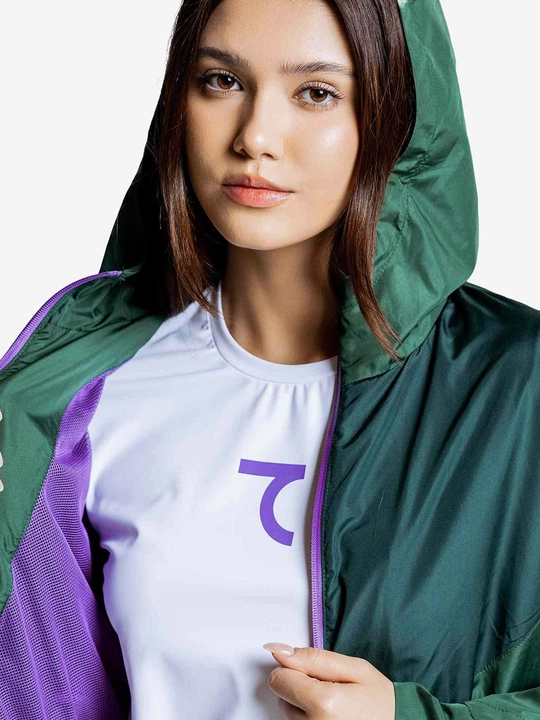 Ayollar shamol-yomg'ir ko'ylagi 7SABER Rain Active kurtka binafsha molniyali