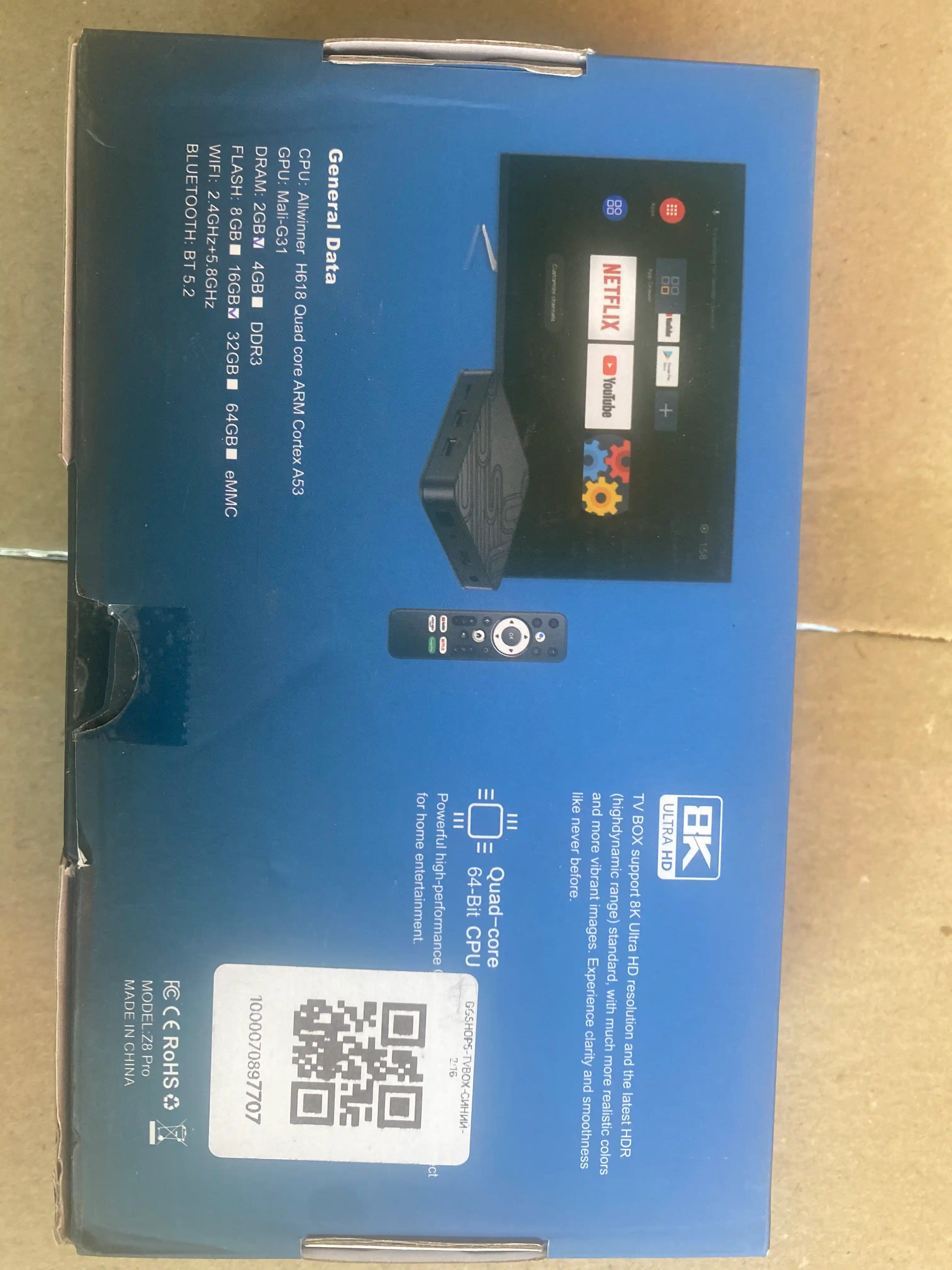 Android TV приставка Z8 Pro 8K / Смарт приставка для телевизора/Google TV Wi-Fi BT YouTube