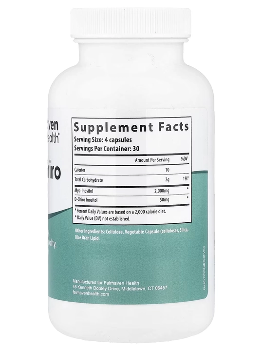 Myo-Inositol va D-Chiro-Inositol, Fairhaven Health, 120 kapsula