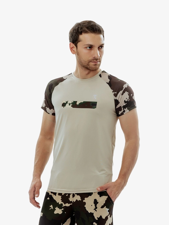 Kamuflyajli reglan yengli 7SABER Active Camo erkaklar sport futbolkasi - 