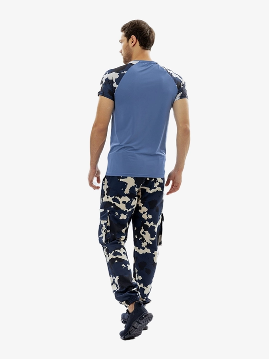 Kamuflyajli reglan yengli 7SABER Active Camo erkaklar sport futbolkasi