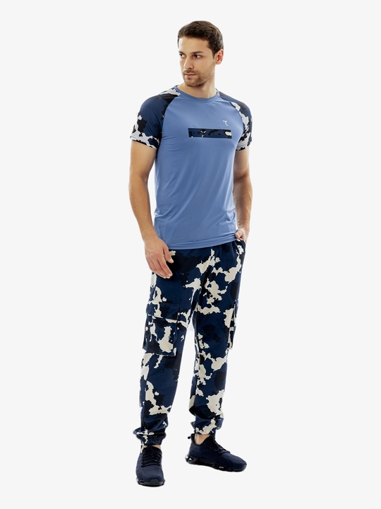 Kamuflyajli reglan yengli 7SABER Active Camo erkaklar sport futbolkasi