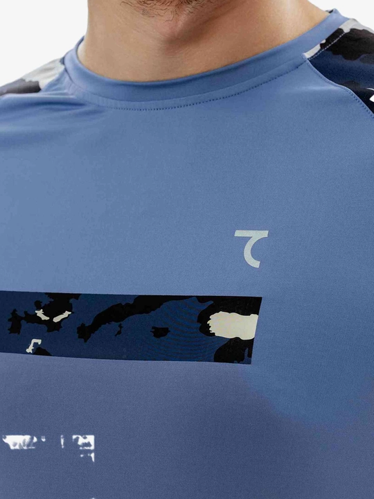 Kamuflyajli reglan yengli 7SABER Active Camo erkaklar sport futbolkasi