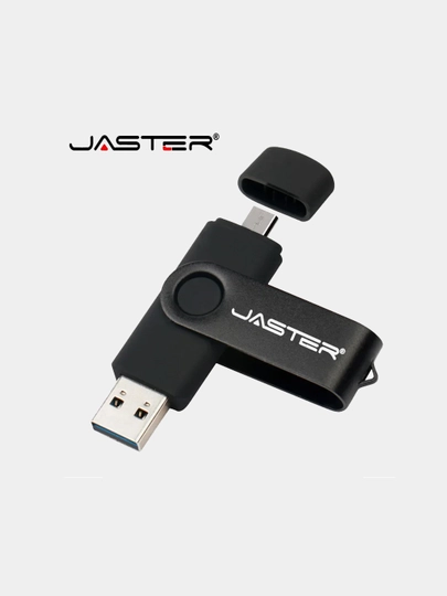 Флешка USB Flash Jaster 2в1 64Gb USB+ Type C USB 2.0/3.0 металлическая двусторонняя