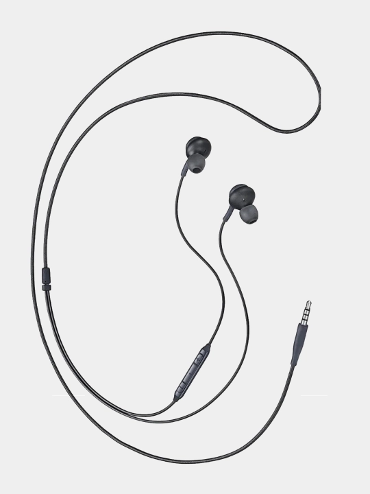 3,5 dyuymli mini-jakka ega AKG BY simli quloqchinlari, qora