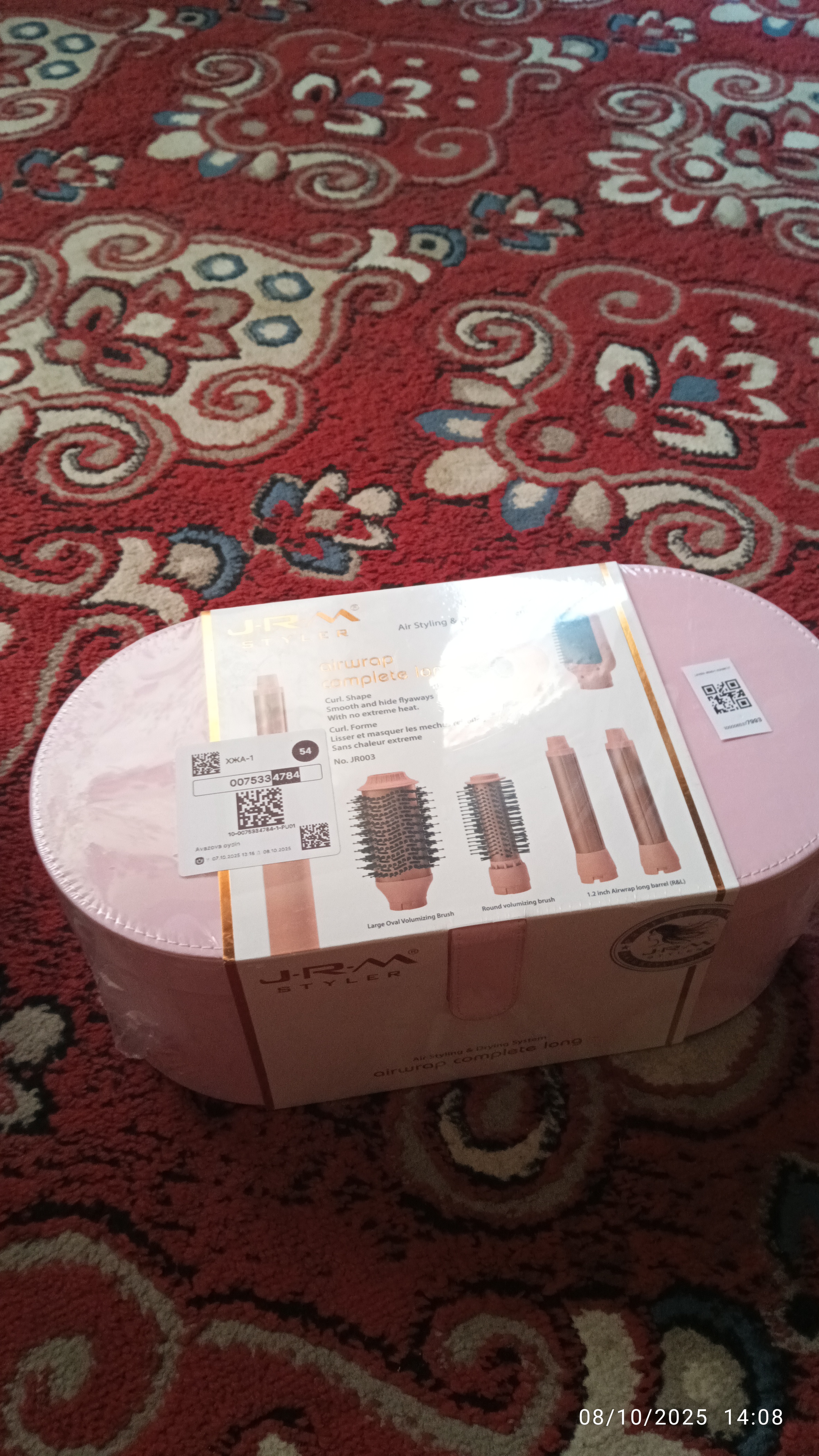 Soch quritgich fen Airwrap JRM styler, 6 tasi 1 da, avtomatik ployka va turmaklash