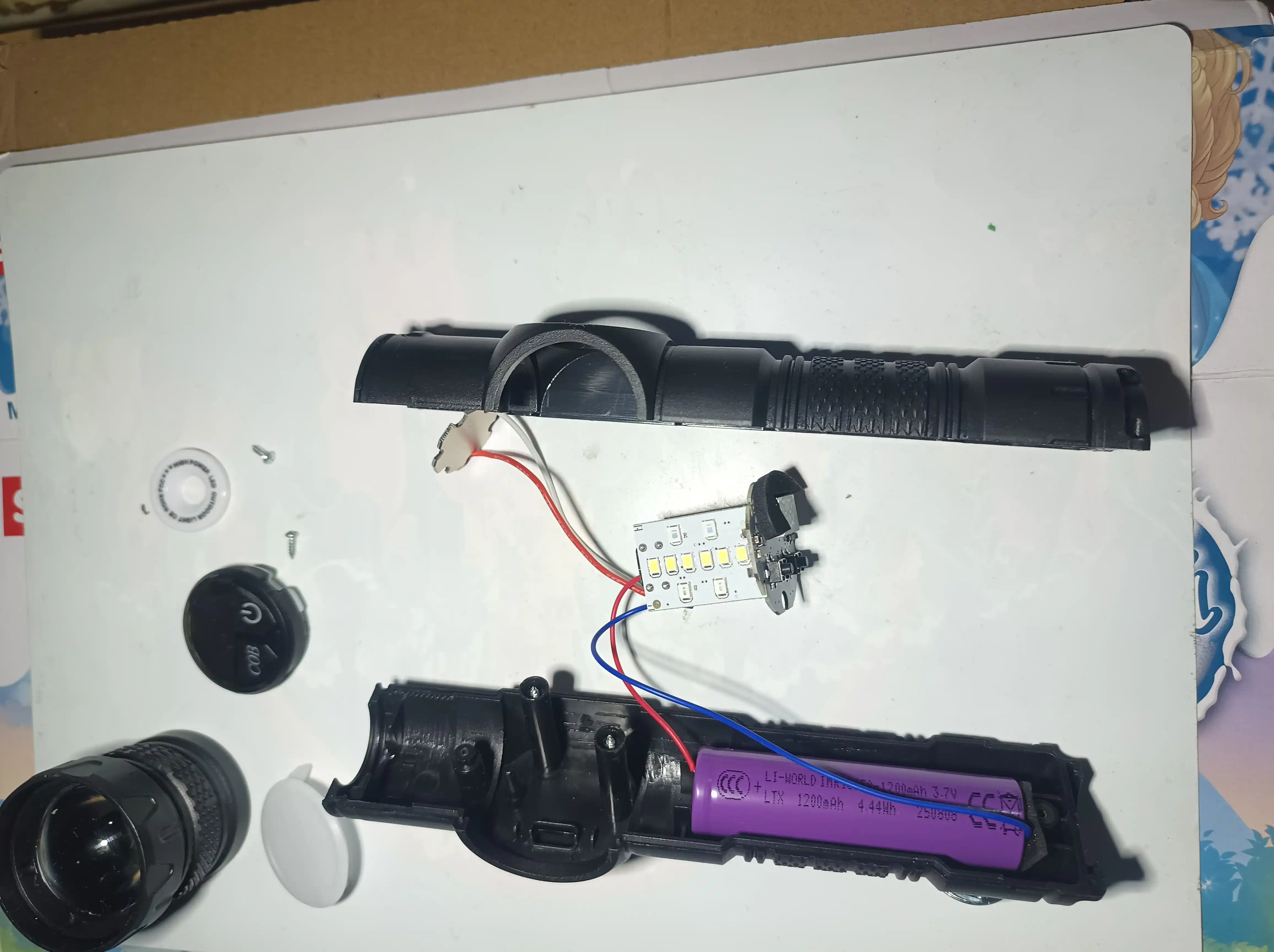 Qo‘l fonar LED, 5 rejim, PowerBank funksiyasi bilan