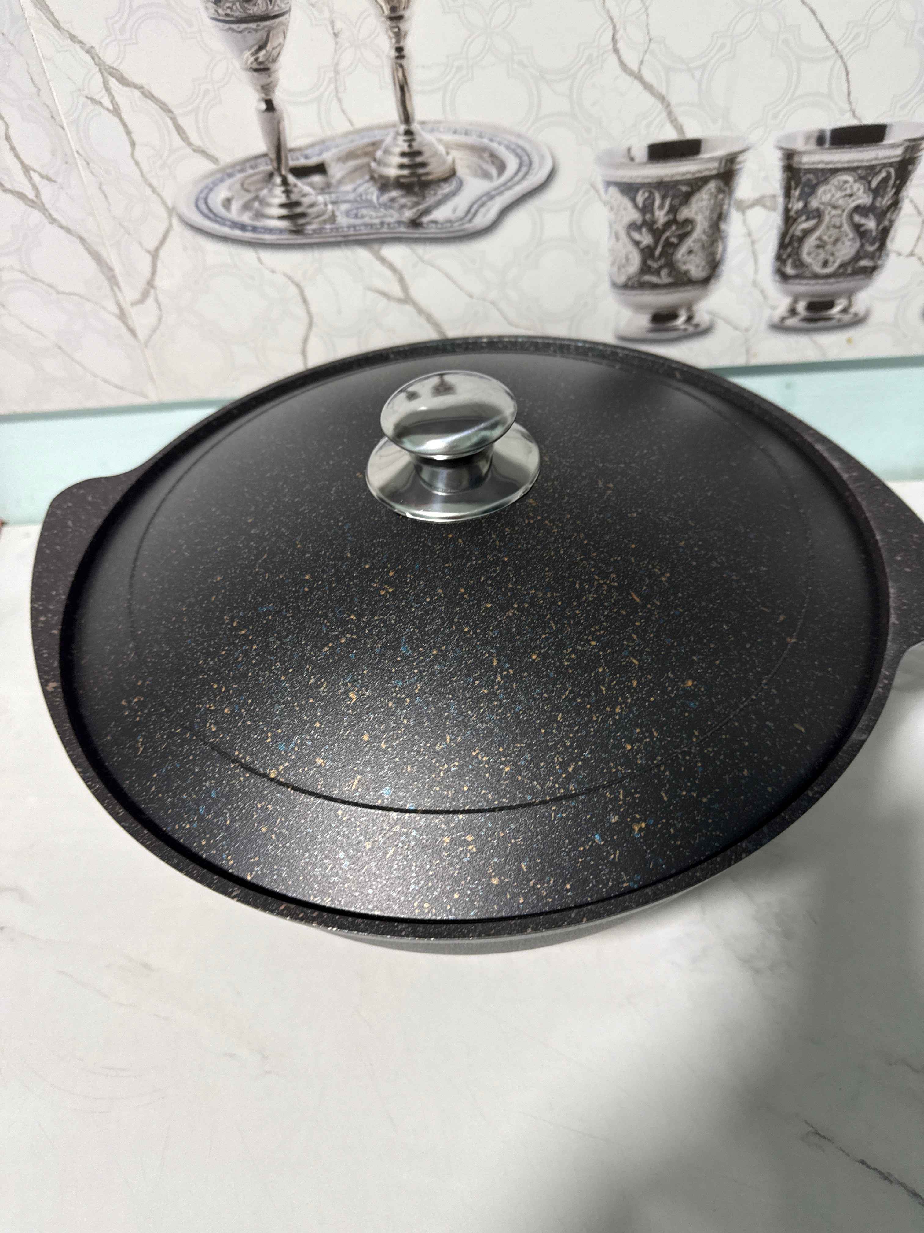 Казан для плова Kukmara Granit Ultra, со стеклянной и не стеклянной крышкой 