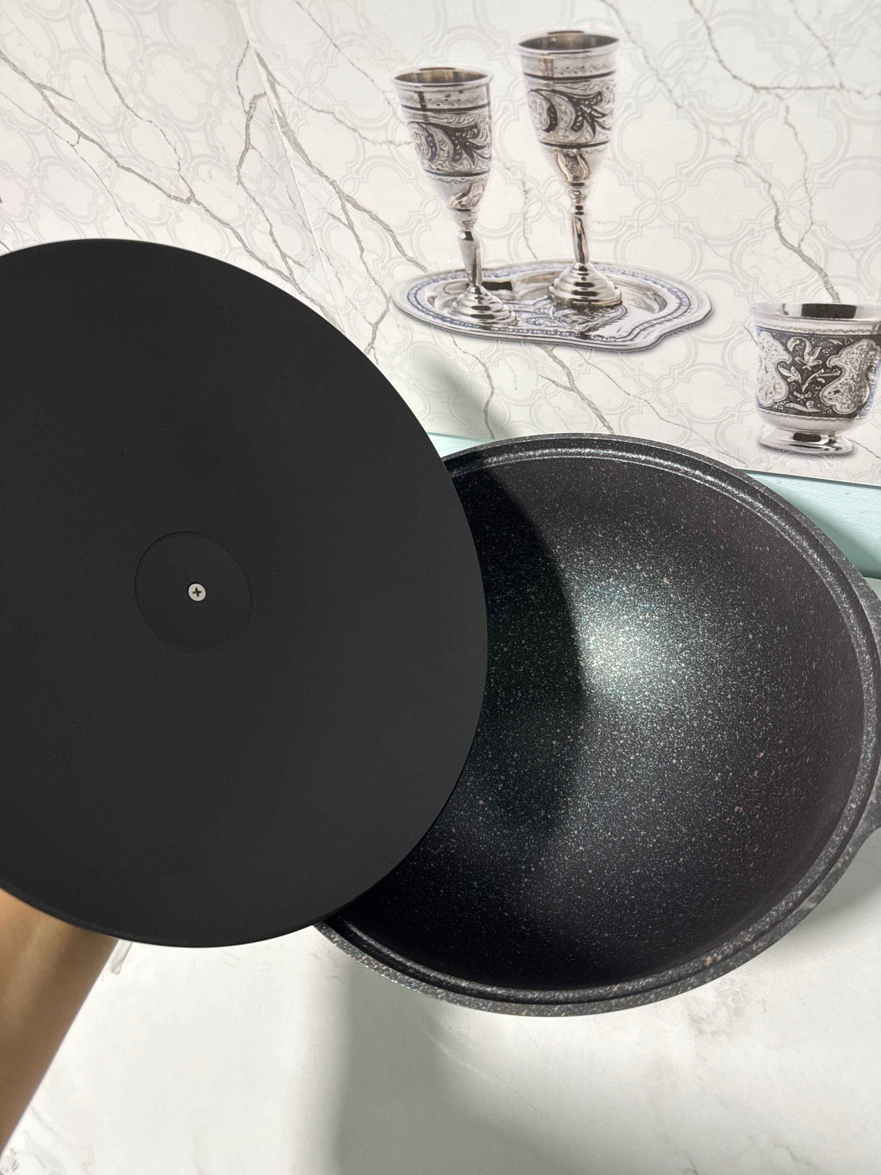 Казан для плова Kukmara Granit Ultra, со стеклянной и не стеклянной крышкой 