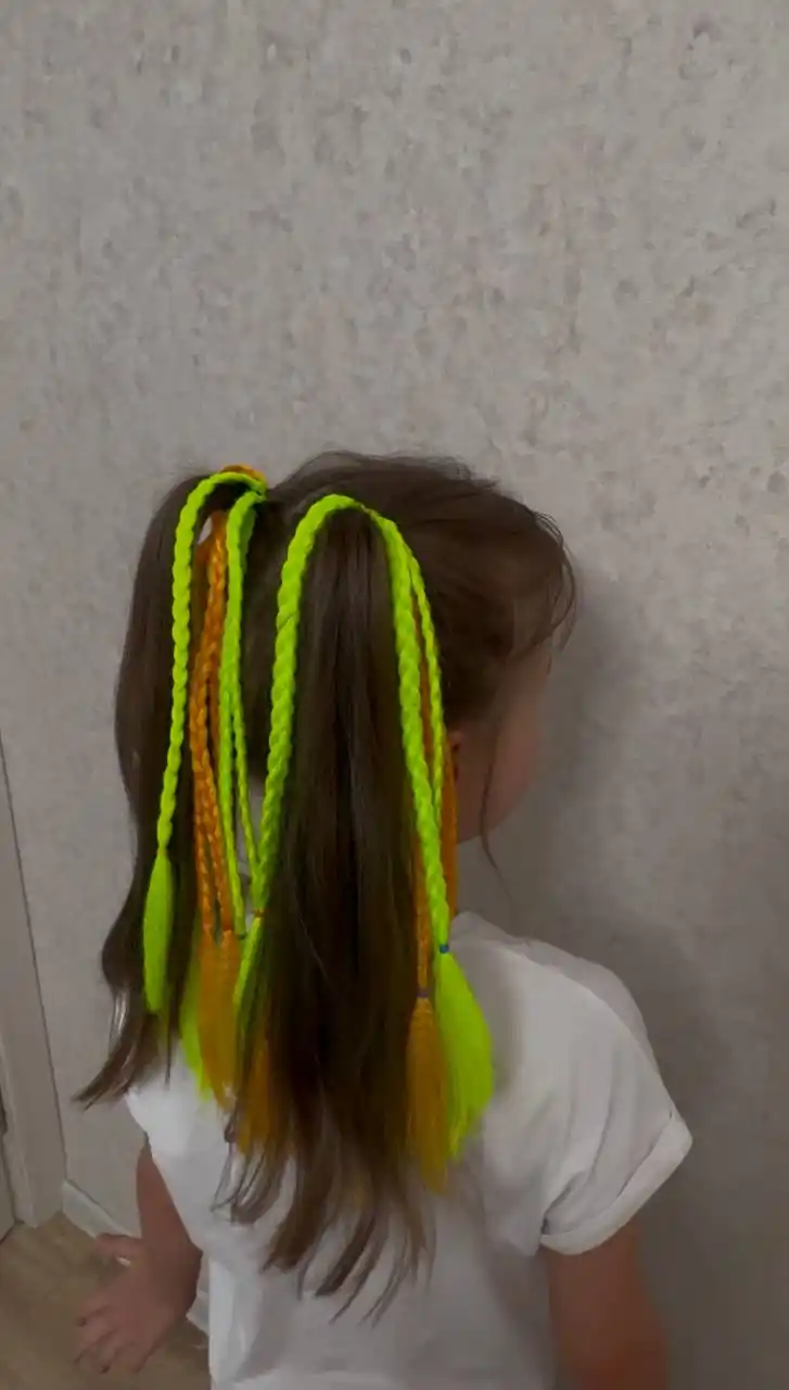 Rangli kanekalon, rezinkali braidlar