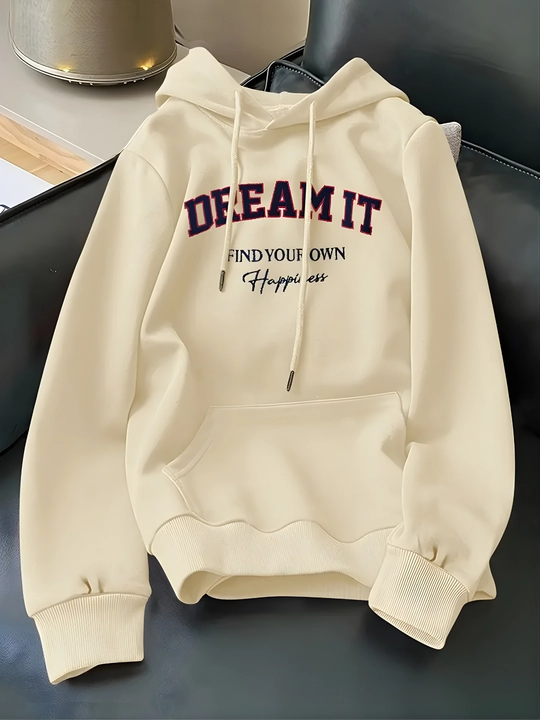 Женское худи с капюшоном DREAM IT, тёплое и мягкое, оверсайз